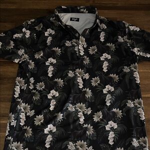 Floral Black Casual Button Down Shirt